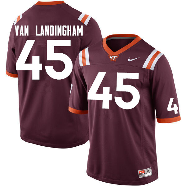 Men #45 Jacob Van Landingham Virginia Tech Hokies College Football Jerseys Sale-Maroon